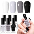 GELLEN 6PCS Black White Gray Nail Polish Set - Toxin Free & Quick Dry