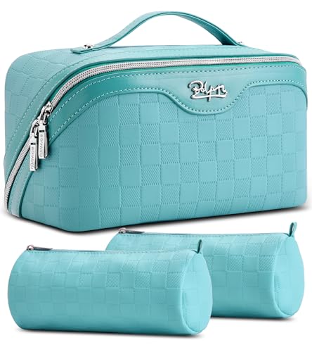 BOYATU Checkered Travel Makeup Bag Set - Large Capacity & Waterproof