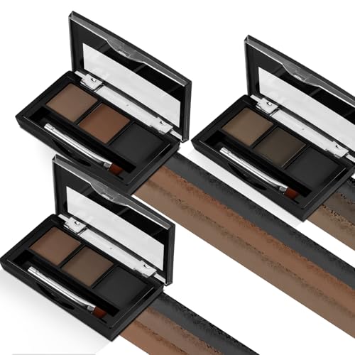 3-Color Eyebrow Powder Palette with Brush Applicator