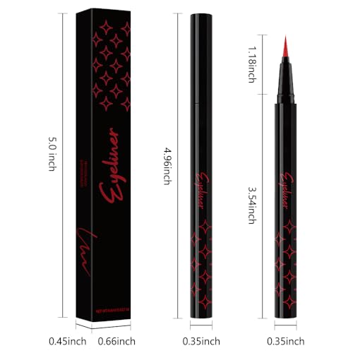 Red Metallic Glitter Liquid Eyeliner Pen – Waterproof