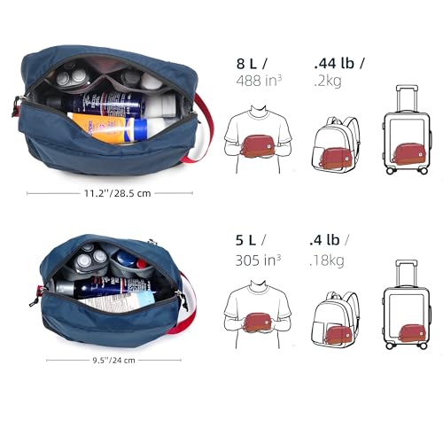 Travel Toiletry Bag 8L, Large Packing Cube with Waterproof TPU Wet/Dry Compartment
