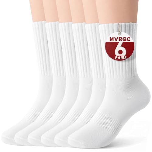 Crew Socks for Women & Men, 6 Pair Cotton Casual Calf Socks