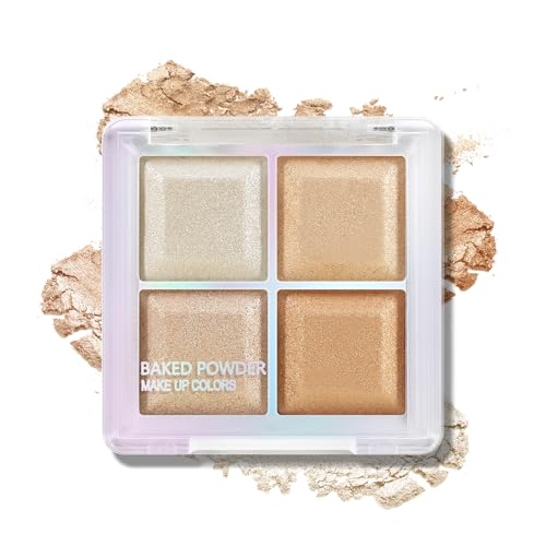 Boobeen 4-Color Blush & Highlighter Palette with Shimmer