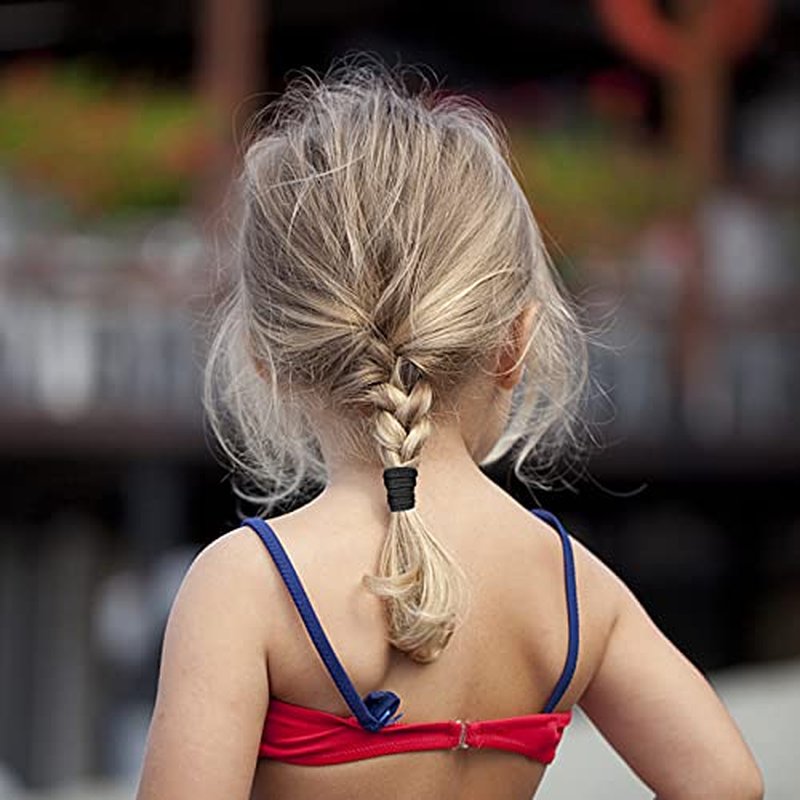 200Pcs Black Baby Hair Bands – Seamless Toddler Hair Ties