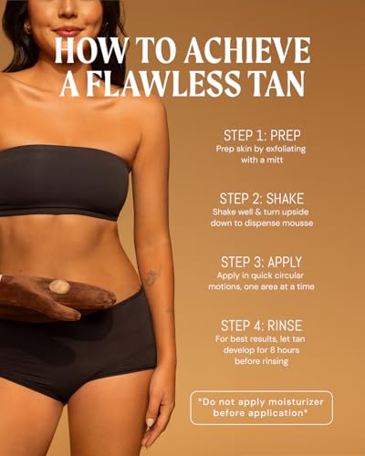 Peta Jane Dark Tanning Mousse - Streak-Free Self Tanner, 7 Oz