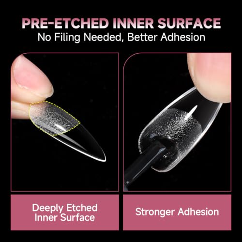 UNA GELLA Medium Stiletto Gel Nail Tips 312Pcs - B0-Medium Stiletto Edition