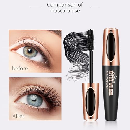 Black Waterproof Mascara & Eyeliner Set with 4D Silk Fiber