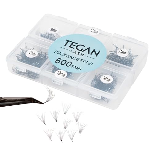 TEGAN LASH Premade Fan Eyelash Extensions 600 Pack Mix
