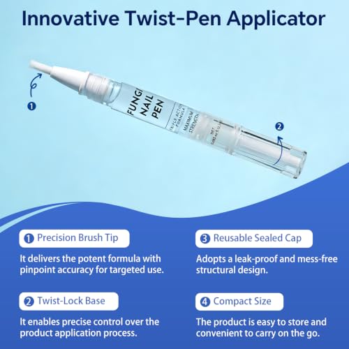 AOUGK Toenail Fungus Treatment Pen - 25% Undecylenic Acid, 4 Pack