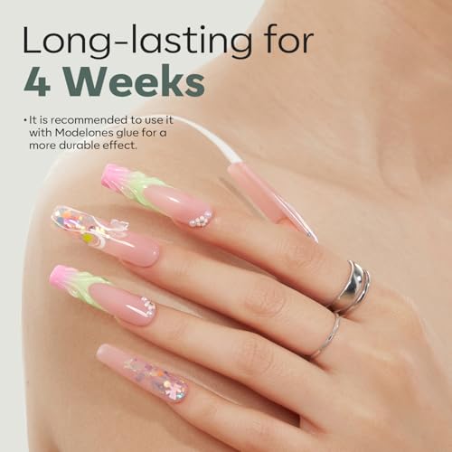 Modelones XXL Square Half Cover Nail Tips No C Curve 510pcs Fake Press Ons