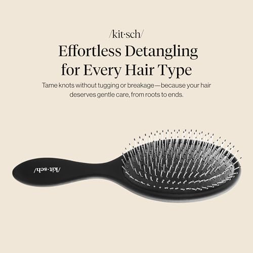Kitsch Flexi Detangling Hair Brush for Wet & Dry Hair - Recycled Black