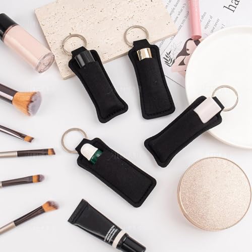 Lip Balm Holders Keychain - 10 Pack Chapstick Sleeves