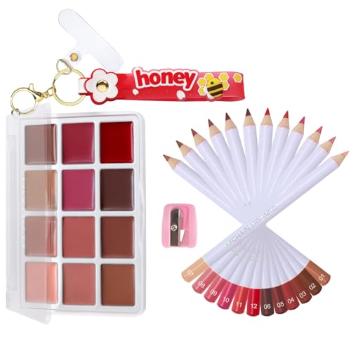 O'CHAIN 12 Colors Matte Lipstick Palette with Lip Liners Set