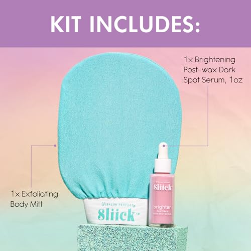 Ingrown Hair & Dark Spot Serum with Exfoliating Mitt - Post Shave Treatment for Bikini Area