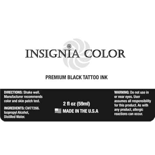 Premium Black Tattoo Ink, (2 OZ, Black) USA Made, Organic, Vegan and Cruelty-Free for Professional Artists, Great All-Purpose Ink for Lining & Shading