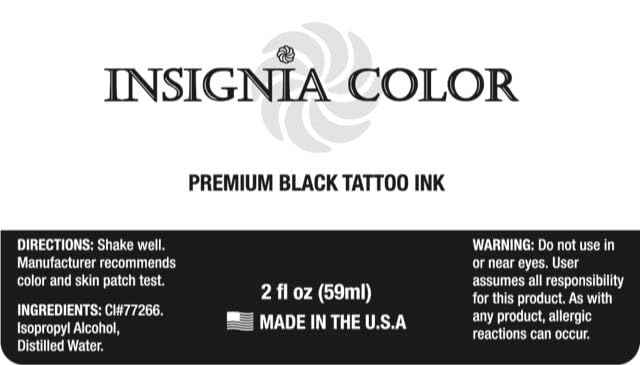 Insignia Color Premium Black Tattoo Ink, (2 OZ, Black) USA Made, Organic, Vegan and Cruelty-Free for Professional Artists, Great All-Purpose Ink for Lining & Shading