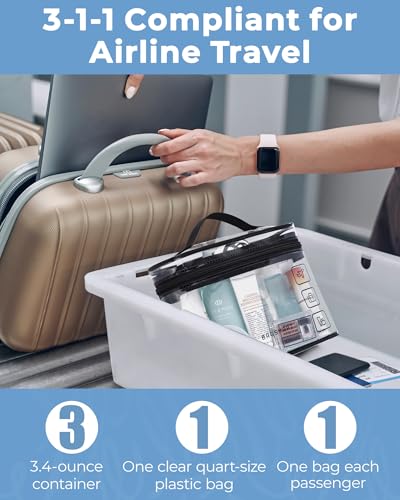 BAGSMART TSA Approved Clear Toiletry Bag, 2-Pack