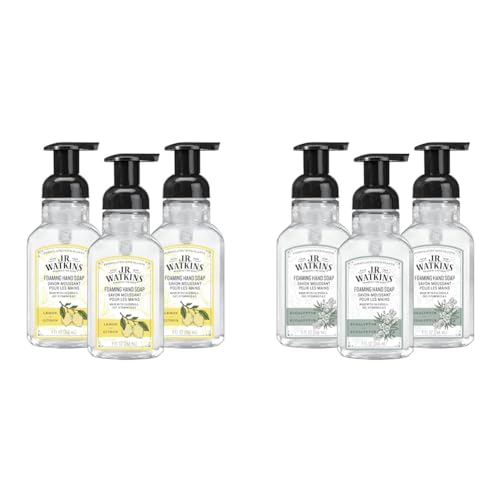 J.R. Watkins Foaming Hand Soap with Pump Dispenser, Moisturizing Foam Hand Wash, All Natural & Foaming Hand Soap Pump with Dispenser, Moisturizing All Natural Hand Soap Foam