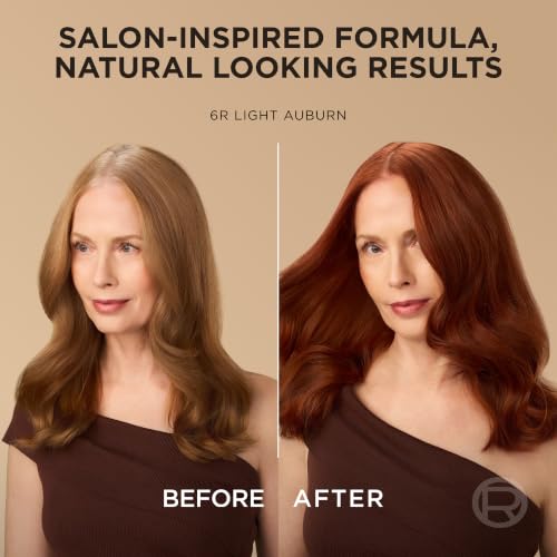 L'Oreal Paris Superior Preference Light Auburn Hair Dye Kit 6R, Up to 9 Weeks Fade-Defying