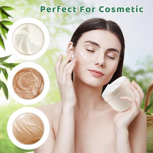 300ml Plastic Cosmetic Jars with Lids & Scoops - 4 Pack