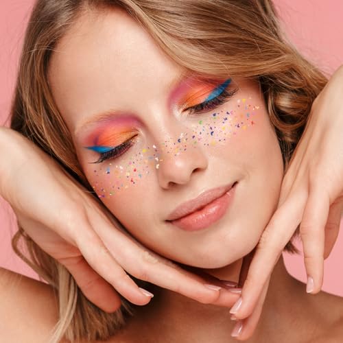 Rainbow Confetti Freckles Flash Tattoos Set of 10