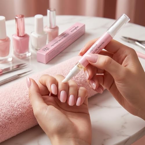 2-in-1 Ceramic Cuticle Pusher & Nail Oil Pen for Sensitive Nails