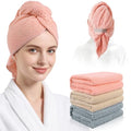 3 Pack Microfiber Hair Drying Towels with Elastic Strap