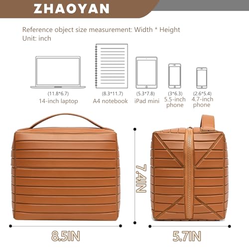 3D Striped Makeup Bag Large Capacity Cosmetic Organizer