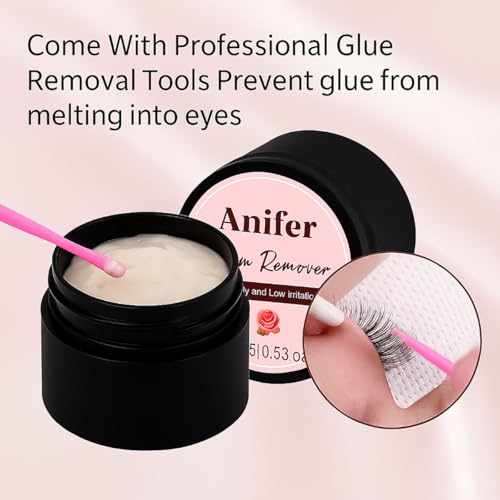 Anifer Eyelash Extension Remover 15g - Gentle Rose Scent, No Residue