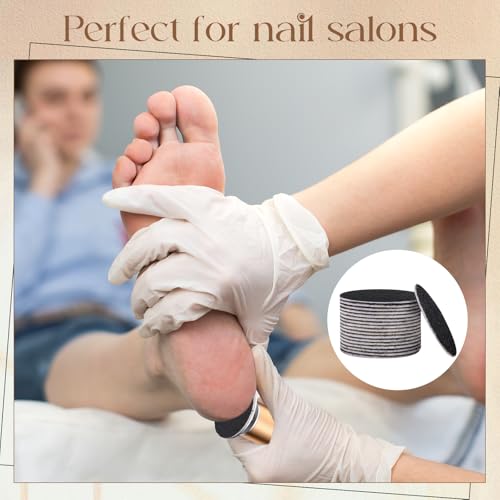 Gisafai 1000 Pcs Replaceable Sandpaper Refill Discs Bulk 80 Grit Replacement Sandpaper Pad Discs for Electric Foot File Callus Remover Black Tool Foot File Disks for Cracked Heels Dead Skin