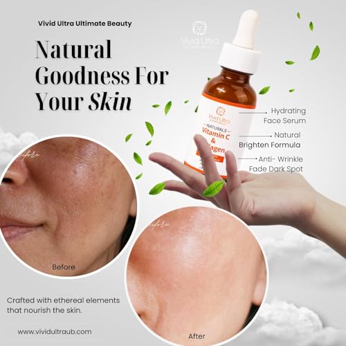 Vivid Ultra Vitamin C Serum for Face ? Anti-Aging Serum with Hyaluronic Acid, Collagen & Vitamin E ? Brightening Dark Spots, Firming Skin, Reducing Wrinkles & Acne Scars ? 1 Fl Oz