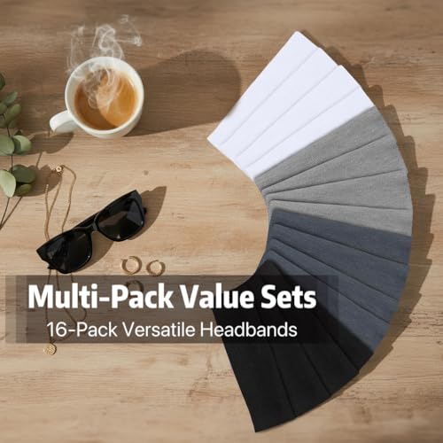Huachi Women's Headbands 16-Pack Non-Slip Sports & Yoga