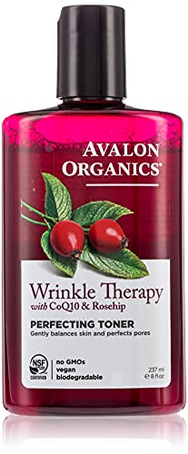 Avalon Organics Perfecting Toner, Wrinkle Therapy with CoQ10 & Rosehip, 8 Oz