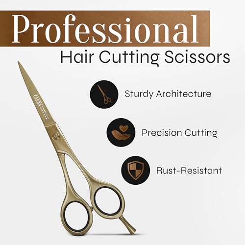 Facón Gold Bravo Professional Hair Scissors 6.5 Inch Razor Edge Barber Shears