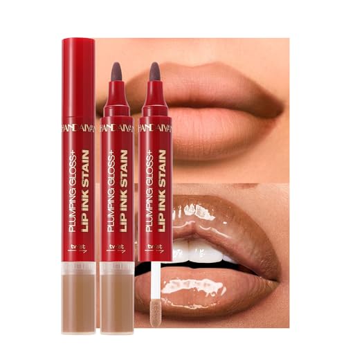 Beauty Glazed 2-in-1 Lip Stain & Plumping Gloss - Warm Cocoa Brown