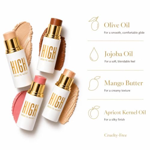 Vegan Face Sculpting Kit - 4 Cream Sticks for Contour, Blush, Highlighter