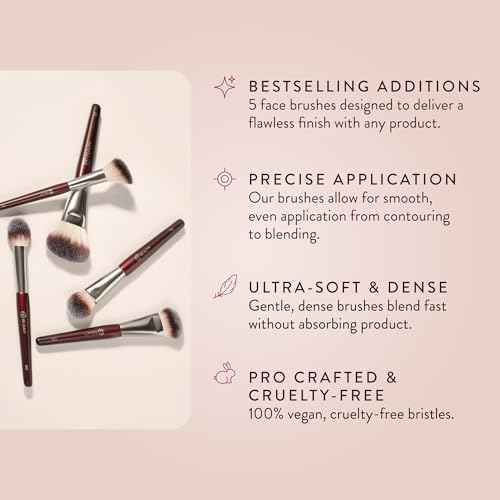 BK BEAUTY - CORE LINE EXTENSION FACE SET (5PC) - Professional Makeup Brush Set for Liquid, Cream & Powder | Premium Makeup Brushes for Flawless Application