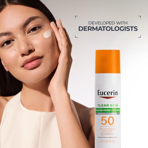 Eucerin Clear Skin Face Sunscreen SPF 50, 2.5 FL OZ