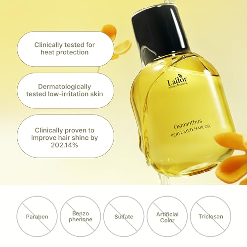 LADOR Hair Perfume Oil for Dry Damaged Hair - Frizz Control & Nourishing Serum, Sulfate & Paraben Free, 1 Fl Oz