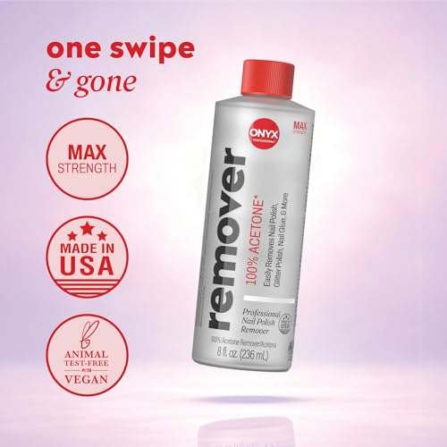 Onyx Professional 100% Pure Acetone Nail Polish Remover with Nail File