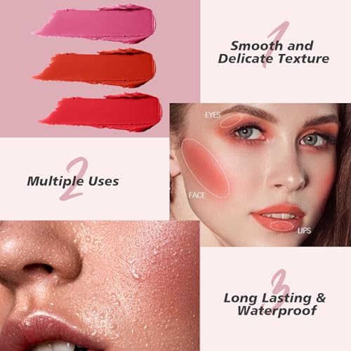 Cream Blush Stick - Multi-Use Cheek, Lip & Eye Makeup Shy Pink