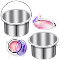 BBTO 2 Pcs Wax Pot Wax Melt Warmer Replacement Inner Pot Liner 14oz Metal Tin 4'' Portable Hair Removal Waxing Bowl Container for 500 ml Hair Removal Machine