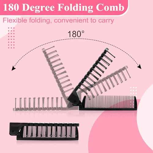 Foldable Hair Combs In Bulk, Individually Wrapped Multicolour Folding Comb, Women Men Pocket Size Double Headed Mini Hair Brush Styling Tool for Travel Hotel Homeless Shelter Charity Church(200 Pack)