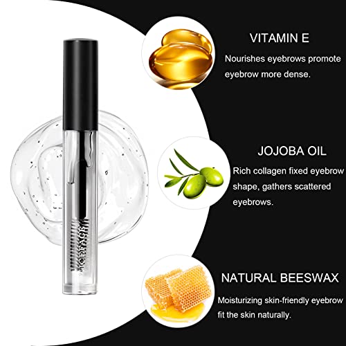 3-Piece Clear Eyebrow Gel Set - Waterproof Brow Styling Kit
