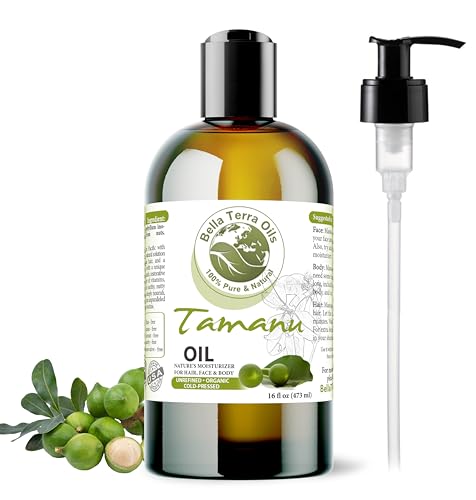 Bella Terra Oils - Organic Tamanu Oil 16oz - Experience Nature's Elixir, Abounding with Nutrients & Vitamins, Superior Choice for Radiant Skin