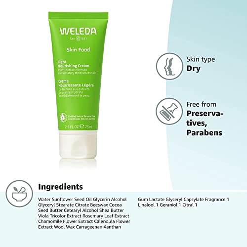 Weleda Skin Food Light Nourishing Body Cream 2.5 Fluid Ounce & Skin Food Original Ultra-Rich Body Cream 2.5 Fluid Ounce, Plant Rich Hydrating Moisturizer with Pansy, Chamomile and Calendula