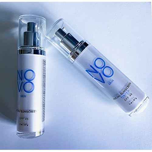 Collagen Boosting Sunscreen + Moisturizer SPF 45 w/ Hyaluronic Acid & Niacinamide. Anti aging. Broad Spectrum UVA / UVB / Blue light. Mineral based Zinc Oxide lotion, Non greasy, Oil-free. No White Cast. 2.0 oz pump