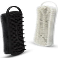 MtBoi 2-Pack Silicone Body Scrubber Grey & Black - Exfoliating Shower & Hair Scalp Massager for Sensitive Skin