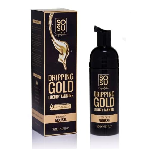 Dripping Gold Luxury Tanning Mousse 5 Oz! Formulated with Hyaluronic Acid, Vitamins A & E! Vegan Friendly, Cruelty Free And Paraben Free! Choose Medium, Dark Or Ultra Dark! (Ultra Dark)