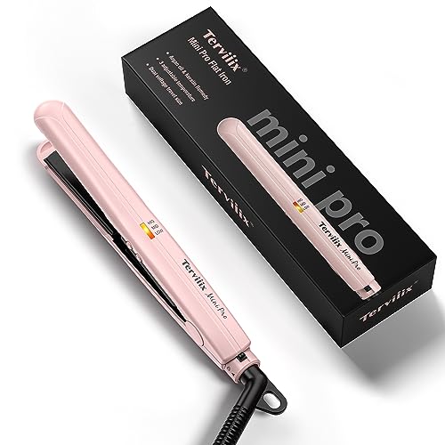 Terviiix Mini Flat Iron Hair Straightener, 1/2" Ceramic Plates, Dual Voltage